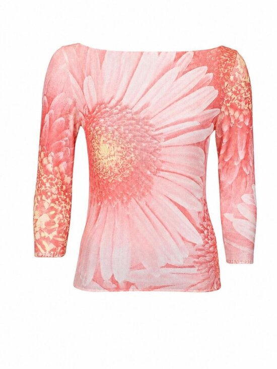 Roberto Cavalli Tops - Rare Roberto Cavalli semi-sheer Women’s Pink Floral Print vintage long sleeve